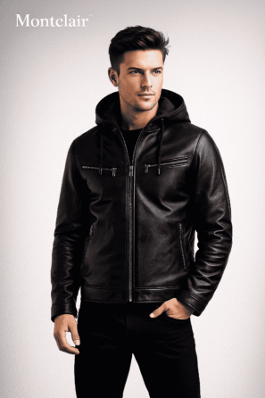 Men’s Premium Hooded Leather Jacket
