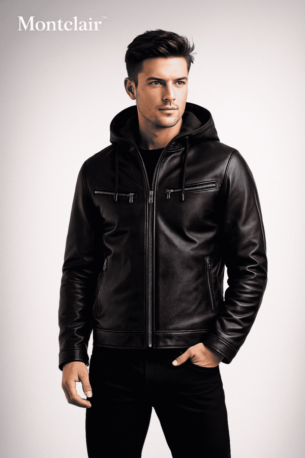 Men’s Premium Hooded Leather Jacket