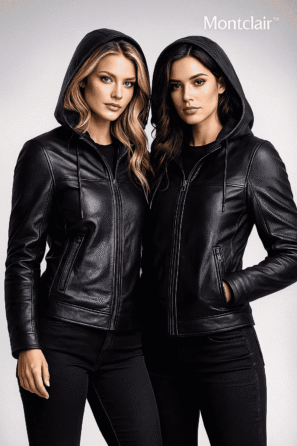 Women's Premium Hooded Leather Jacket